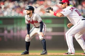 Ender Inciarte and Ryan Zimmerman at First Base photograph, 2017 June 14