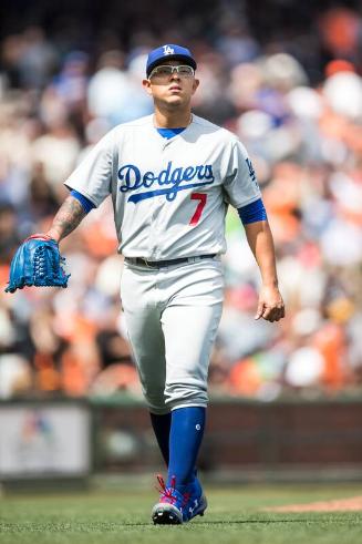 Julio Urias on the Field photograph, 2017 April 27
