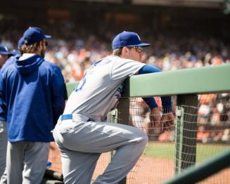 Cody Bellinger in the Dugout photograph, 2017 April 27