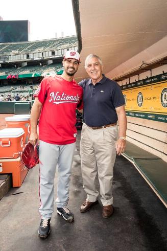 Gio Gonzalez and Ray Fosse in the Dugout photograph, 2017 June 03