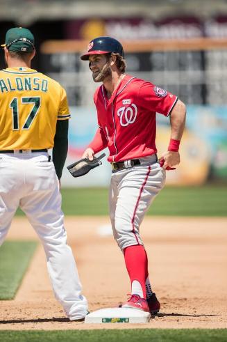 Bryce Harper and Yonder Alonso on the Field photograph, 2017 June 04