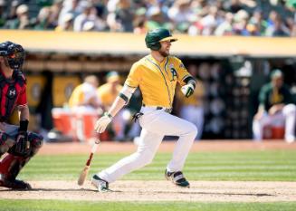 Jed Lowrie Batting photograph, 2017 June 04