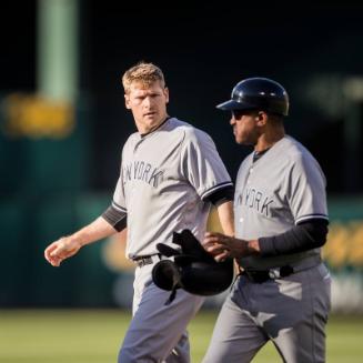 Chase Headley and Tony Pena on the Field photograph, 2017 June 16