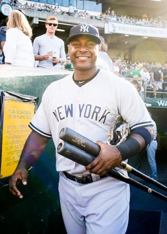 Chris Carter in the Dugout photograph, 2017 June 16