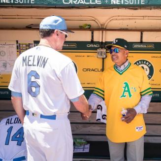 Reggie Jackson and Bob Melvin in the Dugout photograph, 2017 June 17