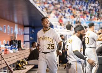 Gregory Polanco in the Dugout photograph, 2017 April 30