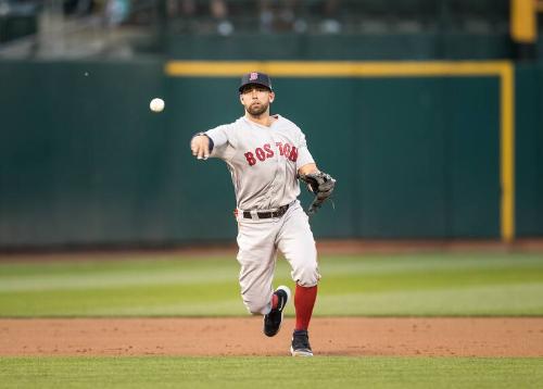 Dustin Pedroia Fielding photograph, 2017 May 18