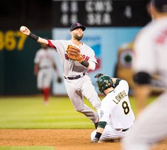 Dustin Pedroia Fielding photograph, 2017 May 18