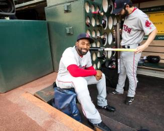 Jackie Bradley Jr. in the Dugout photograph, 2017 May 18