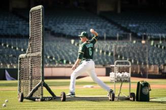 Bob Melvin Throwing for Batting Practice photograph, 2017 May 18