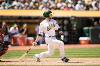 Jed Lowrie Batting photograph, 2017 May 20