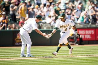 Khris Davis and Chip Hale on the Field photograph, 2017 May 20