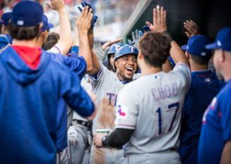 Elvis Andrus in the Dugout photograph, 2017 June 11