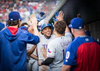 Elvis Andrus in the Dugout photograph, 2017 June 06