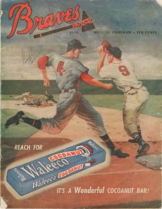 Brooklyn Dodgers versus Boston Braves scorecard, 1950