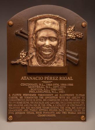 Tony Perez Hall of Fame Induction plaque, 2020