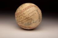 Babe Ruth Barnstorming Tour Autographed souvenir ball, 1927 October 14