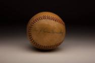 Charles Comiskey and Grace Comiskey Autographed ball, 1947