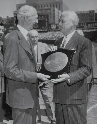 Connie Mack and Will Harridge photograph, 1949 August 21