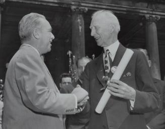 Connie Mack and Mayor William O'Dwyer photograph, 1949 August 19