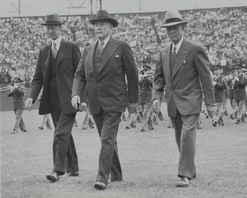 Connie Mack, Alben Barkley and Clark Griffith photograph, 1950 April 18