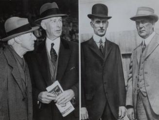 Connie Mack with Kenesaw Landis and Hank O'Day dual photograph, 1956