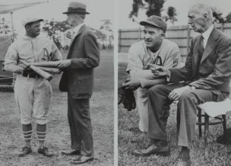 Connie Mack with Jimmie Foxx and Al Simmons dual photograph, 1956 February 08