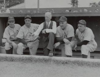 Connie Mack in Dugout photograph, 1949 March 06
