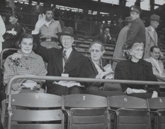 Connie Mack with Wife Katherine and Friends photograph, 1952 October 07