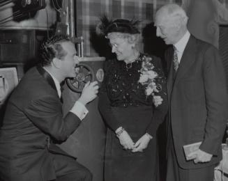 Connie Mack with Wife Katherine and Bob Russell photograph, 1950 October 20