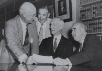 Connie Mack with Sons and Lawyer photograph, 1950 August 28