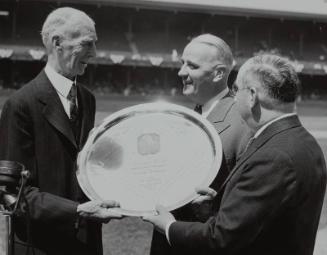 Connie Mack, Gerry Nugent and Harry McDevitt photograph, 1941 May 17