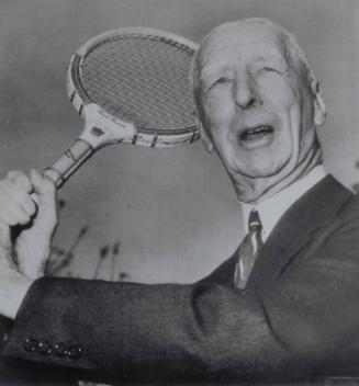 Connie Mack Playing Tennis photograph, 1954 February 18