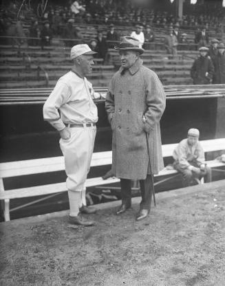 Johnny Evers and Frank Chance glass plate negative, 1924