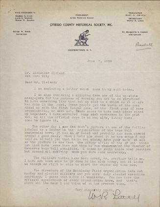 Letter from Walter R. Littell to Alexander Cleland, 1935 June 07