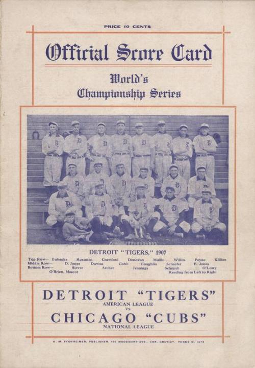 Detroit Tigers World Series program, 1907 October 12