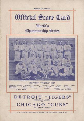 Detroit Tigers World Series program, 1907 October 12