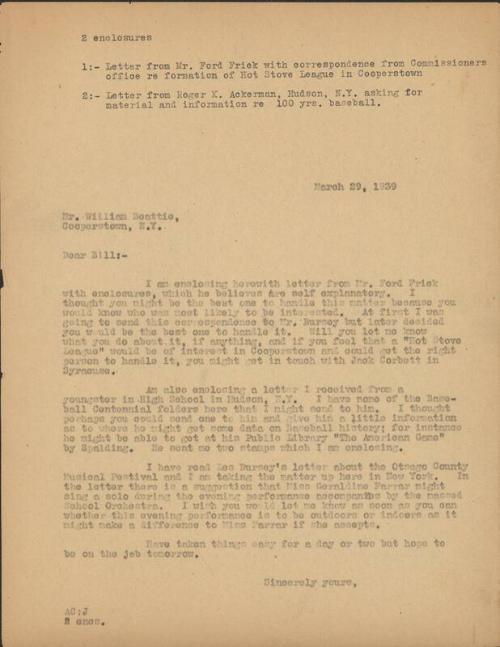 Letter from Alexander Cleland to William Beattie, 1939 March 29
