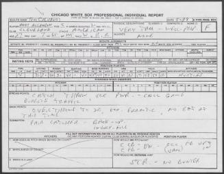 Andy Allanson scouting report, 1989 September