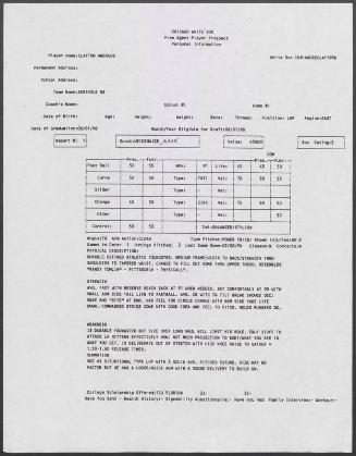 Clayton Andrews scouting report, 1996 February 08