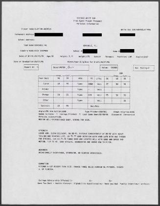 Clayton Andrews scouting report, 1996 February 08