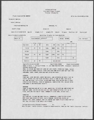 Clayton Andrews scouting report, 1996 February 13