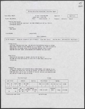 Danny Ardoin scouting report, 1995 October 01