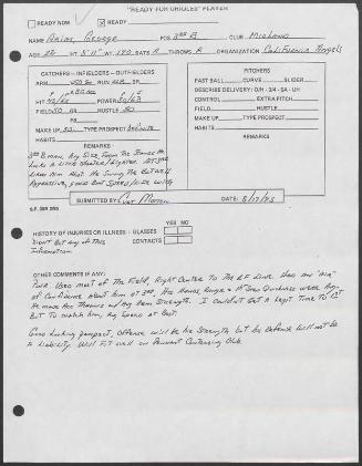 George Arias scouting report, 1995 May 17