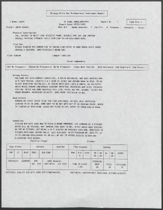 Jamie Arnold scouting report, 1995 July 31