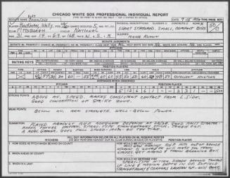 Wally Backman scouting report, 1990 September 15