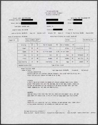 Mark Bellhorn scouting report, 1995 May 06