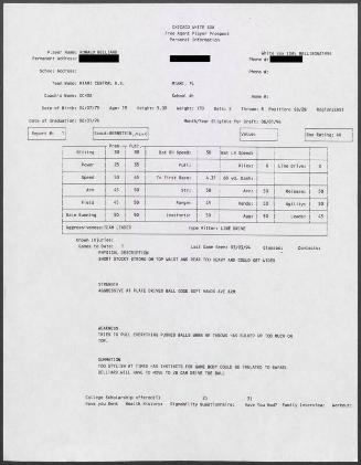 Ron Belliard scouting report, 1994 March 03