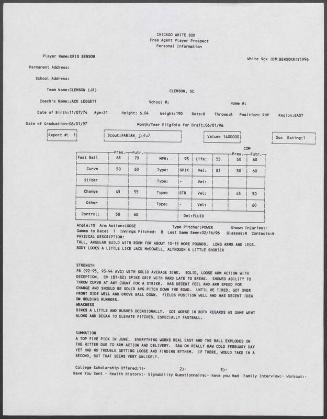 Kris Benson scouting report, 1996 February 16