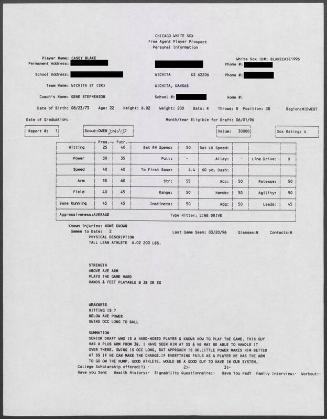 Casey Blake scouting report, 1996 March 20